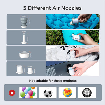 Tiny and Portable Air Pump Ultra-Mini Pump with 1300Mah Battery USB Rechargeable to Inflate Deflate for Pool Floats, Air Bed, Air Mattress Swimming Ring, Vacuum Storage Bags (Blue)