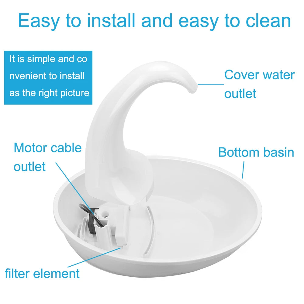 Electric Water Dispenser Feeding Water Flowing Fountain for Cat Dog Pet Cat Drinking Bowl Automatic Swan Pet Cat Water Dispenser