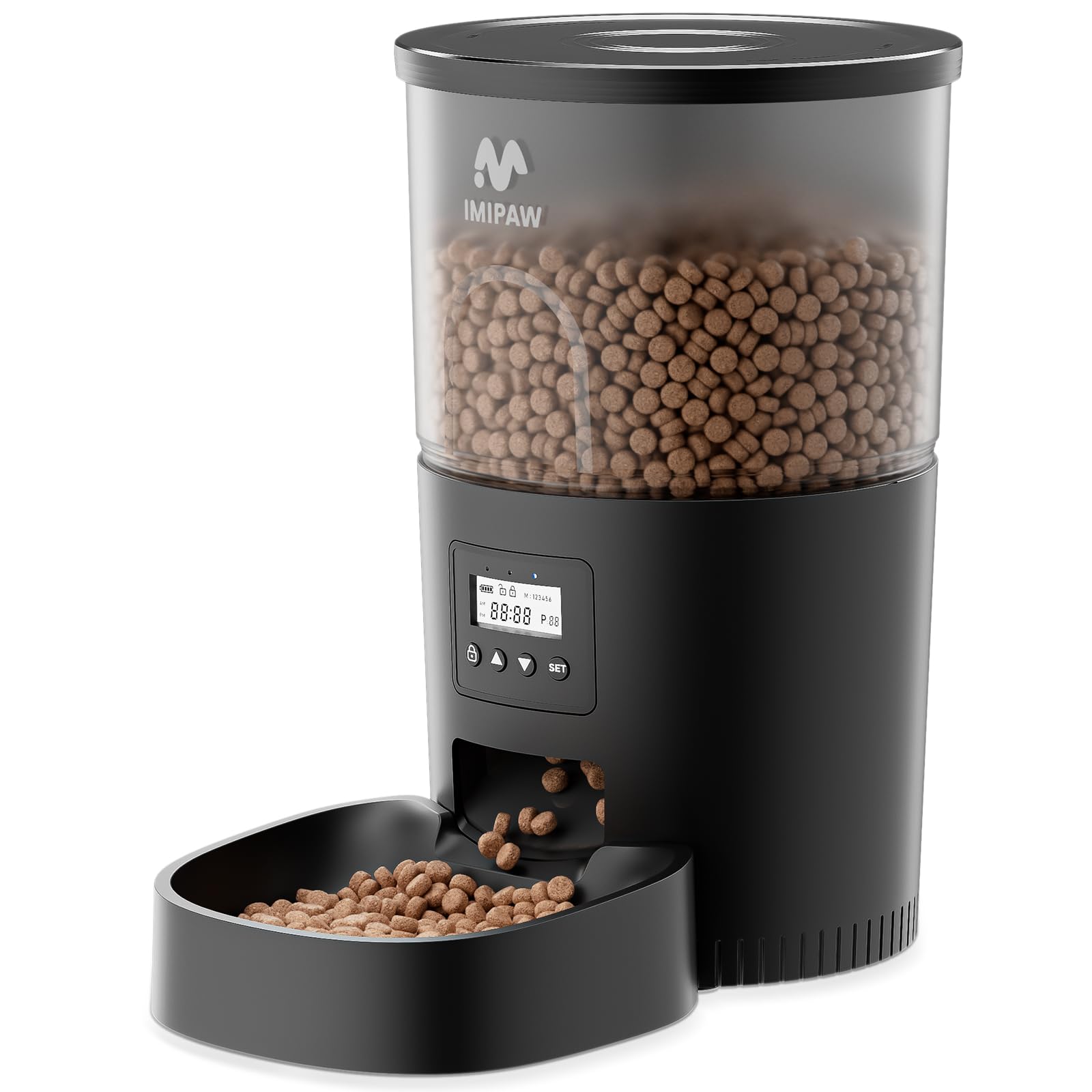 Alimentadores automáticos para gatos, dispensador de alimentos secos para gatos con temporizador de 3 litros, fuente de alimentación doble, tamaño de porción programable, alimentador automático para
