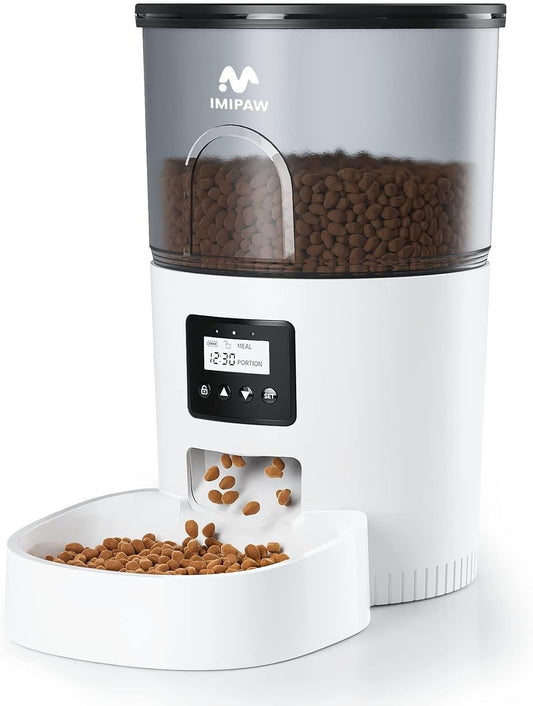 Alimentadores automáticos para gatos, dispensador de alimentos secos para gatos con temporizador de 3 litros, fuente de alimentación doble, tamaño de porción programable, alimentador automático para