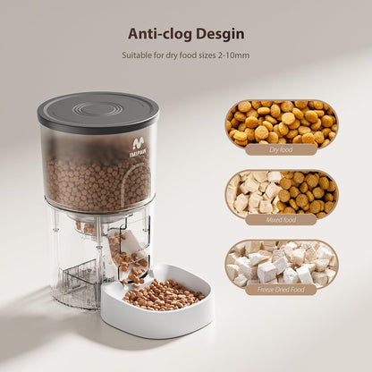 Alimentadores automáticos para gatos, dispensador de alimentos secos para gatos con temporizador de 3 litros, fuente de alimentación doble, tamaño de porción programable, alimentador automático para