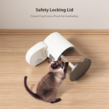 Alimentadores automáticos para gatos, dispensador de alimentos secos para gatos con temporizador de 3 litros, fuente de alimentación doble, tamaño de porción programable, alimentador automático para