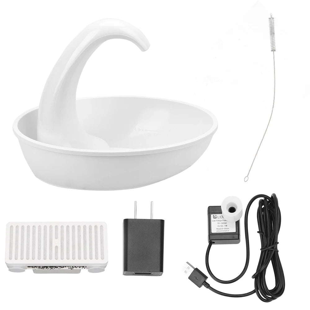 Electric Water Dispenser Feeding Water Flowing Fountain for Cat Dog Pet Cat Drinking Bowl Automatic Swan Pet Cat Water Dispenser
