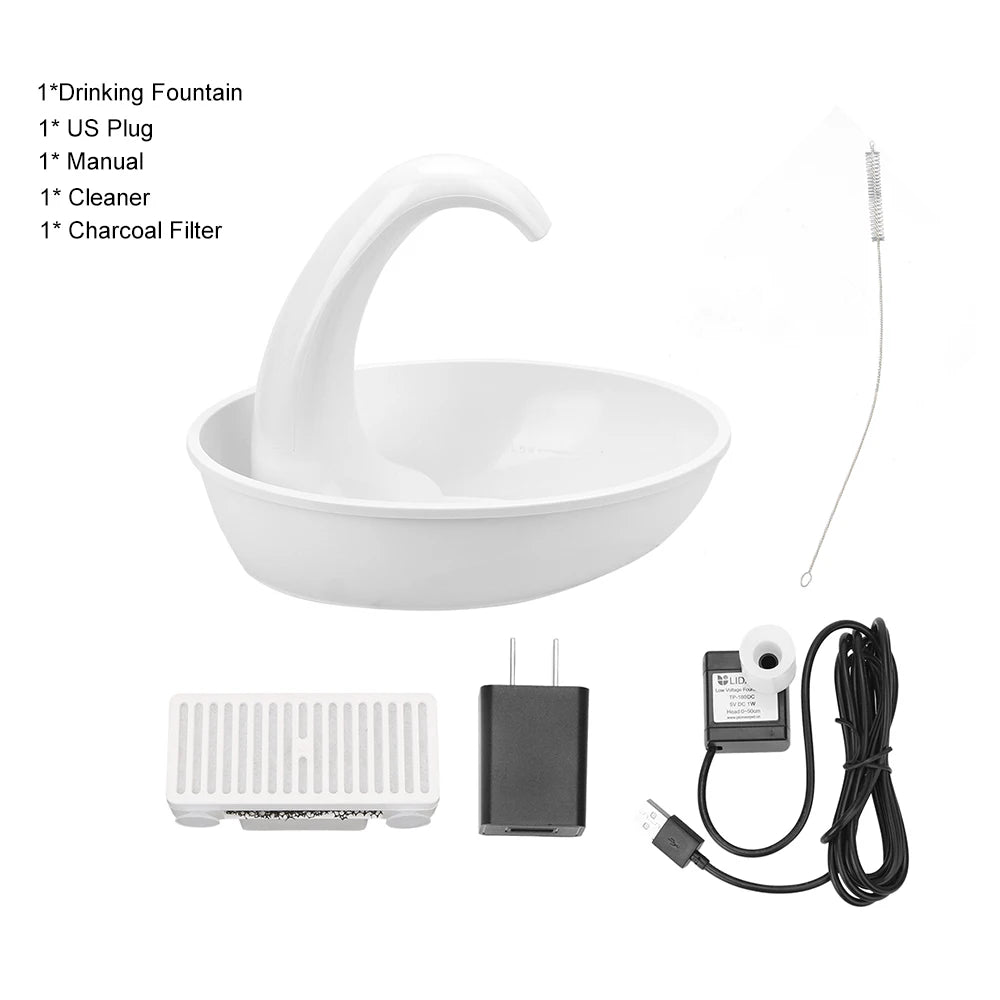 Electric Water Dispenser Feeding Water Flowing Fountain for Cat Dog Pet Cat Drinking Bowl Automatic Swan Pet Cat Water Dispenser