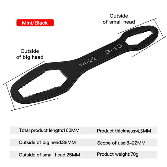 8-22Mm Universal Torx Wrench Self-Tightening Adjustable Glasses Wrench Board Double-Head Torx Spanner Hand Tools for Factory