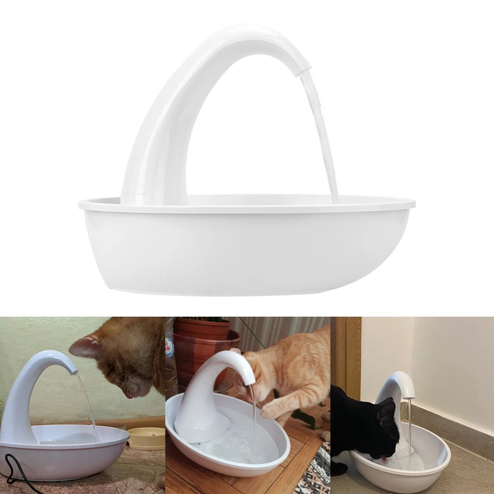 Electric Water Dispenser Feeding Water Flowing Fountain for Cat Dog Pet Cat Drinking Bowl Automatic Swan Pet Cat Water Dispenser