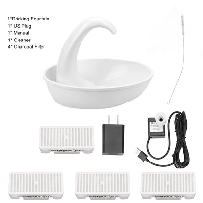 Electric Water Dispenser Feeding Water Flowing Fountain for Cat Dog Pet Cat Drinking Bowl Automatic Swan Pet Cat Water Dispenser