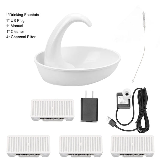 Electric Water Dispenser Feeding Water Flowing Fountain for Cat Dog Pet Cat Drinking Bowl Automatic Swan Pet Cat Water Dispenser