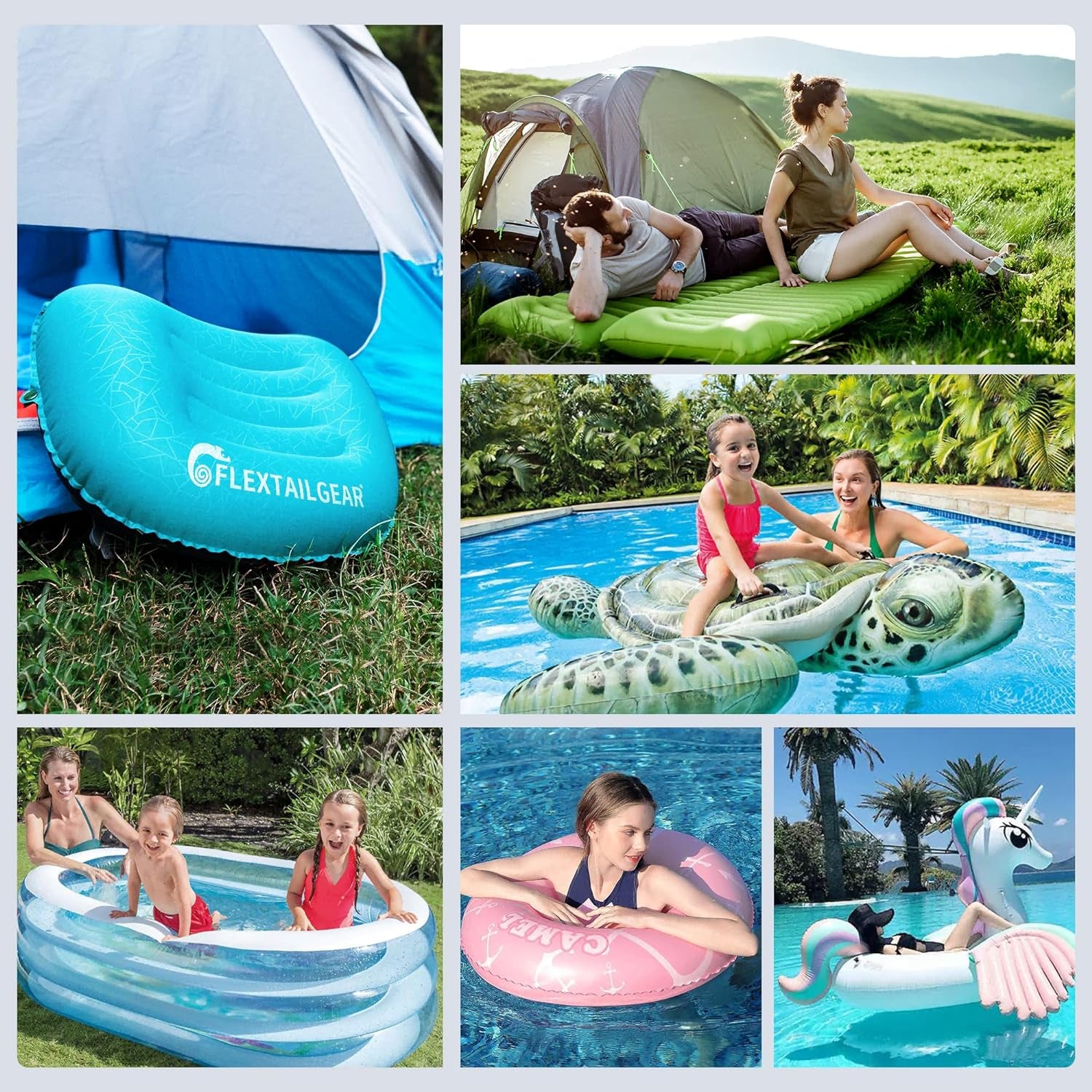 Tiny and Portable Air Pump Ultra-Mini Pump with 1300Mah Battery USB Rechargeable to Inflate Deflate for Pool Floats, Air Bed, Air Mattress Swimming Ring, Vacuum Storage Bags (Blue)