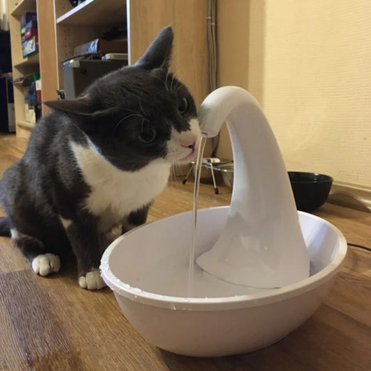 Electric Water Dispenser Feeding Water Flowing Fountain for Cat Dog Pet Cat Drinking Bowl Automatic Swan Pet Cat Water Dispenser